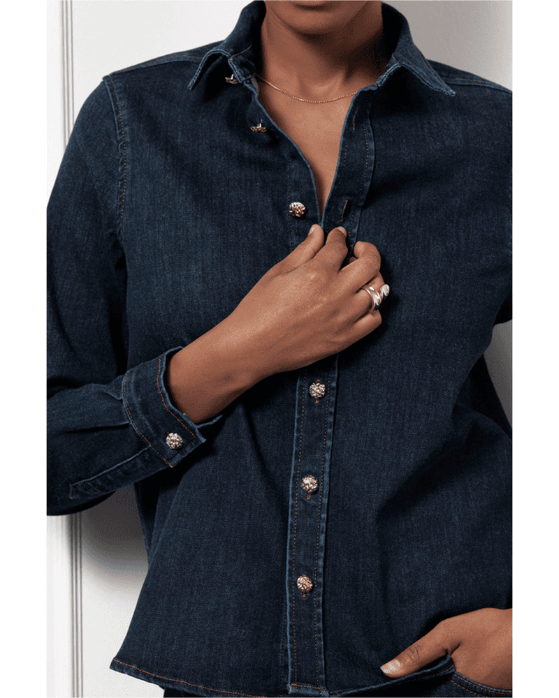 Reyna denim blouse Blauw Reyna denim blouse Blauw