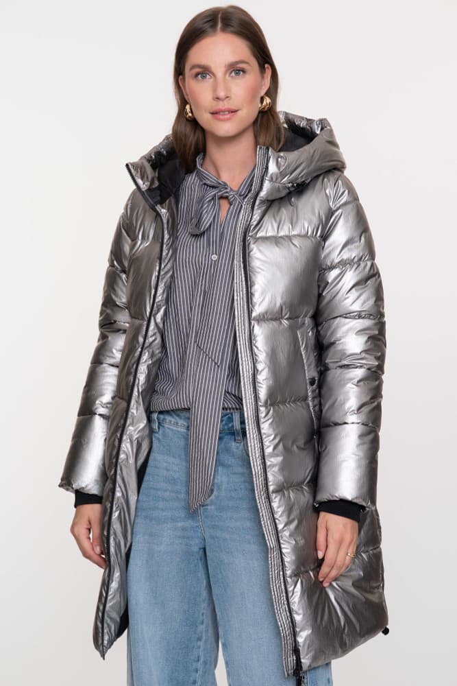 Jacket metallic mid long Zilver Jacket metallic mid long Zilver