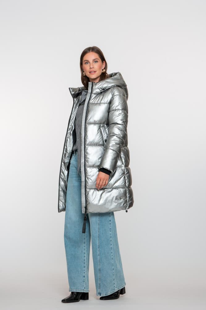 Jacket metallic mid long Zilver Jacket metallic mid long Zilver