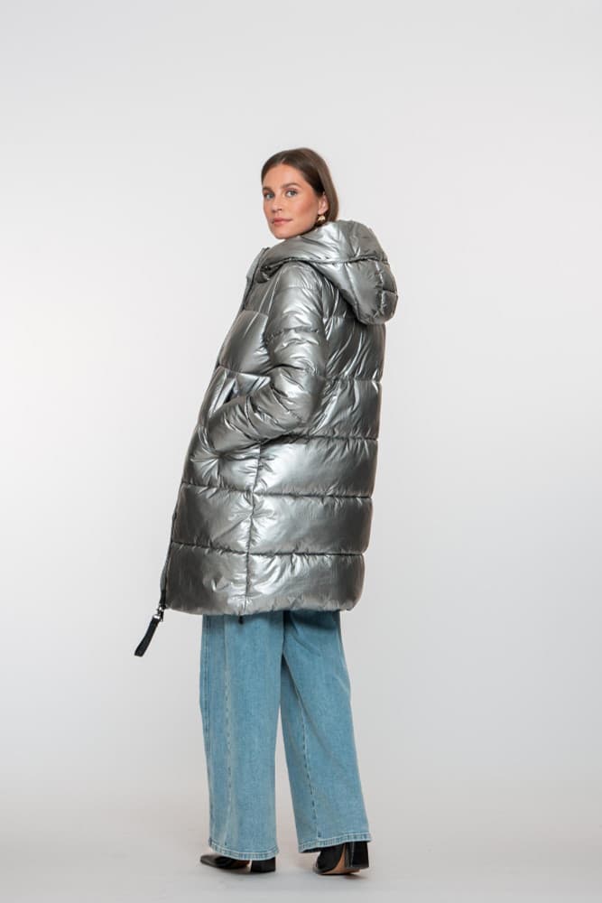 Jacket metallic mid long Zilver Jacket metallic mid long Zilver