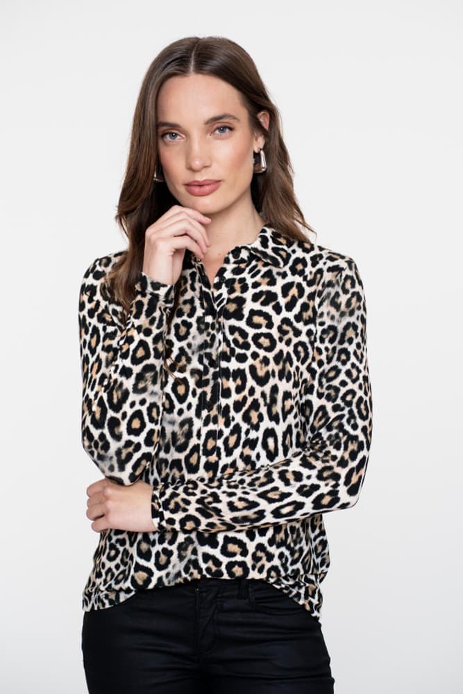 Blouse AOP jersey Zwart 1 Blouse AOP jersey Zwart 1