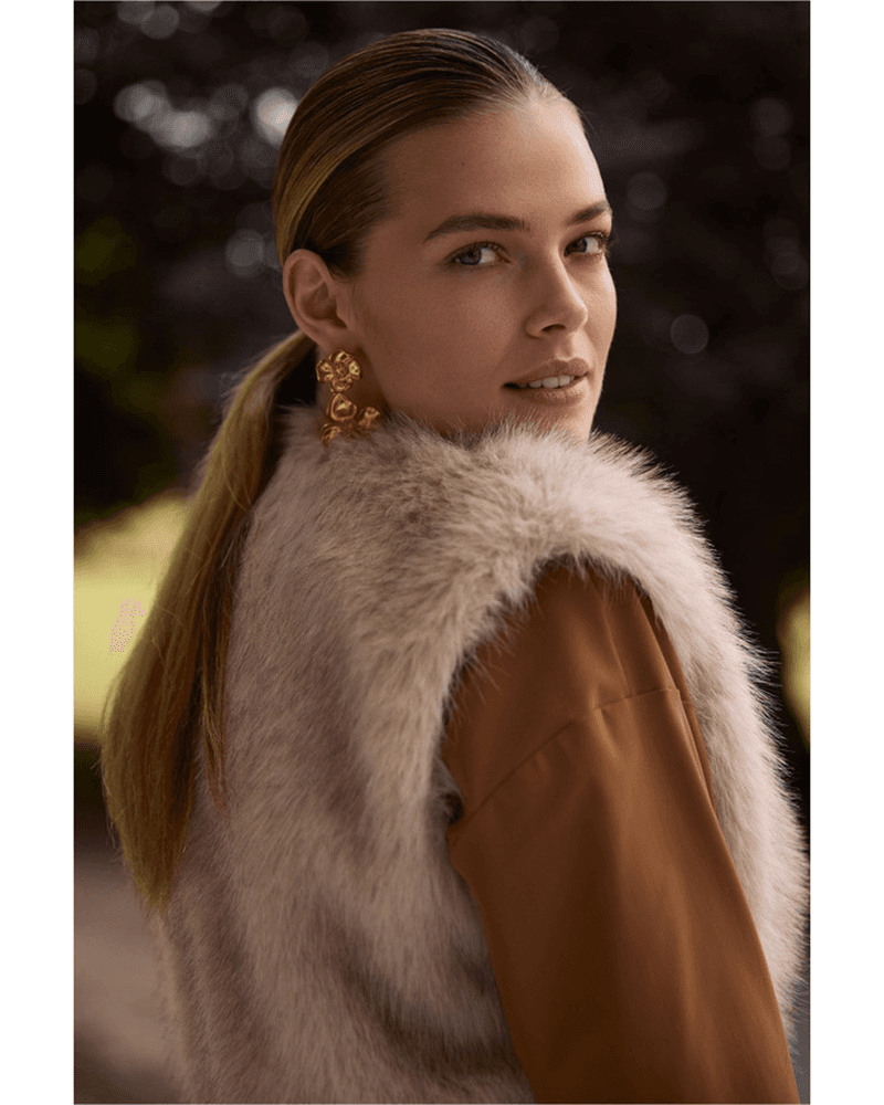 Ivana fur waistcoat Ecru Ivana fur waistcoat Ecru