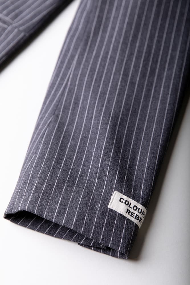 Mimmi Pinstripe Two Tone Single Breasted Blazer Grijs Mimmi Pinstripe Two Tone Single Breasted Blazer Grijs