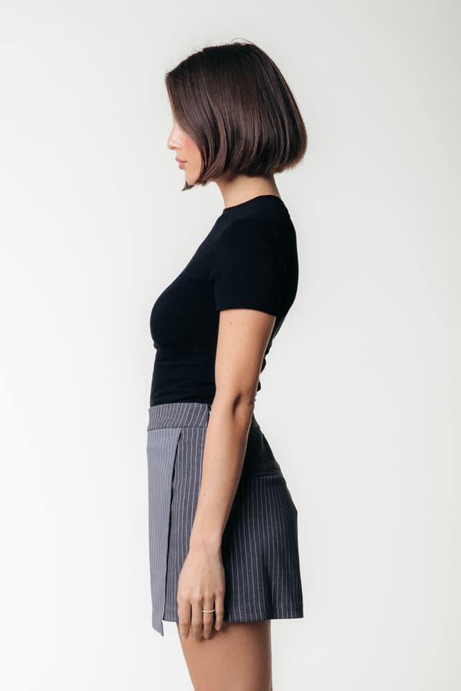 Ella Pinstripe Two Tone Skort Grijs Ella Pinstripe Two Tone Skort Grijs