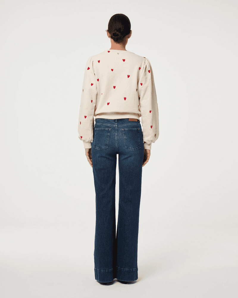 Dina Sweater Hearts Off White Dina Sweater Hearts Off White