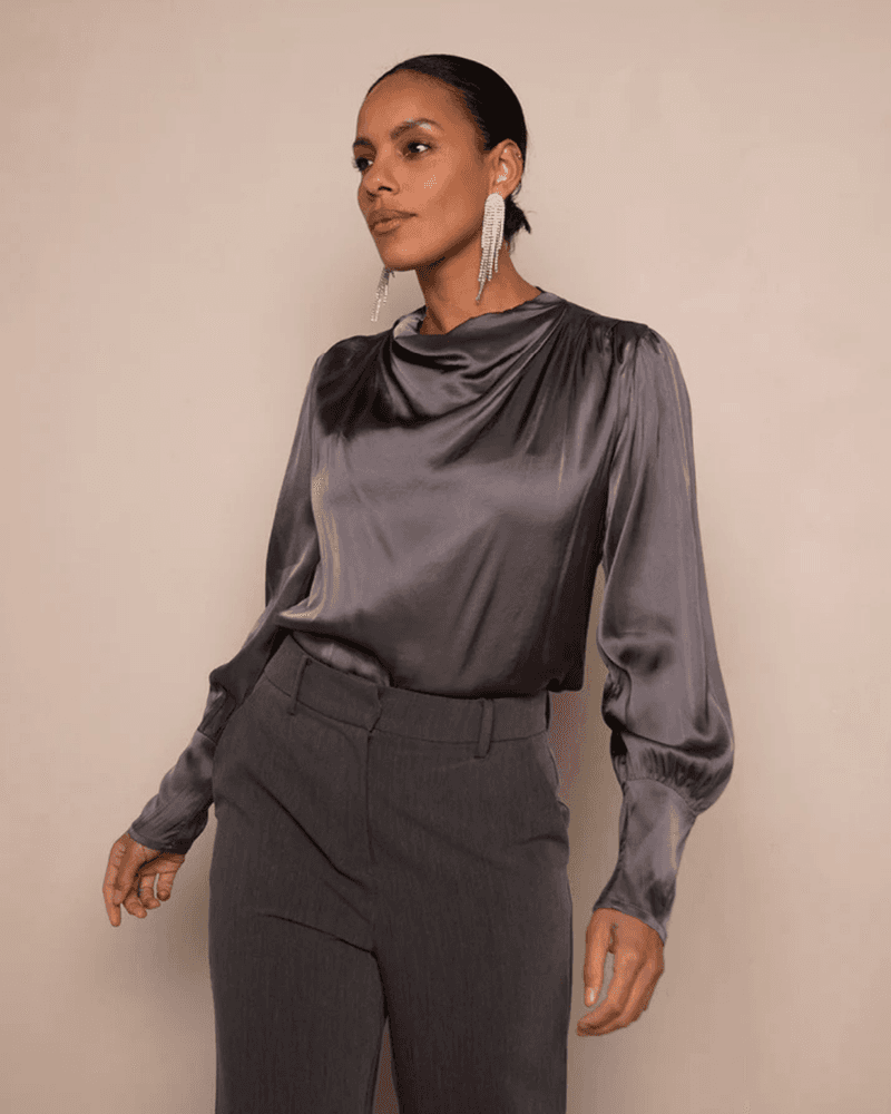 Top Teske Satin Grijs Top Teske Satin Grijs