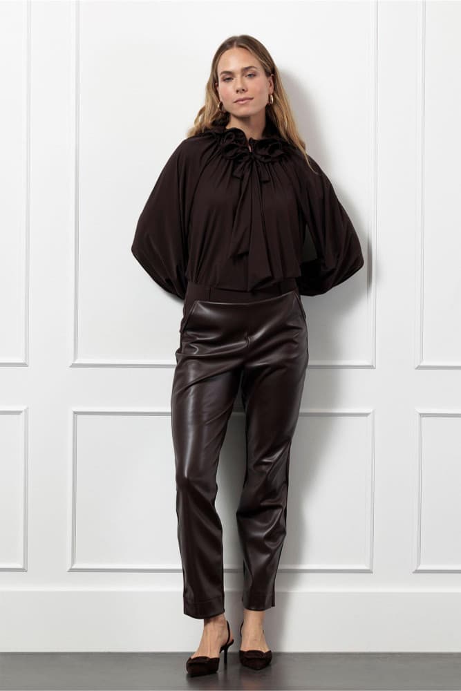 Anne faux leather trousers Bruin 1 Anne faux leather trousers Bruin 1