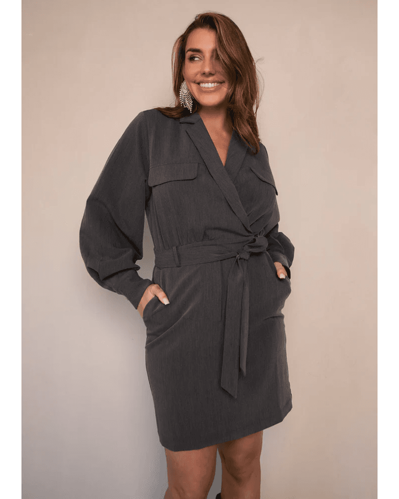 Dress Doraline Melange Grijs Dress Doraline Melange Grijs