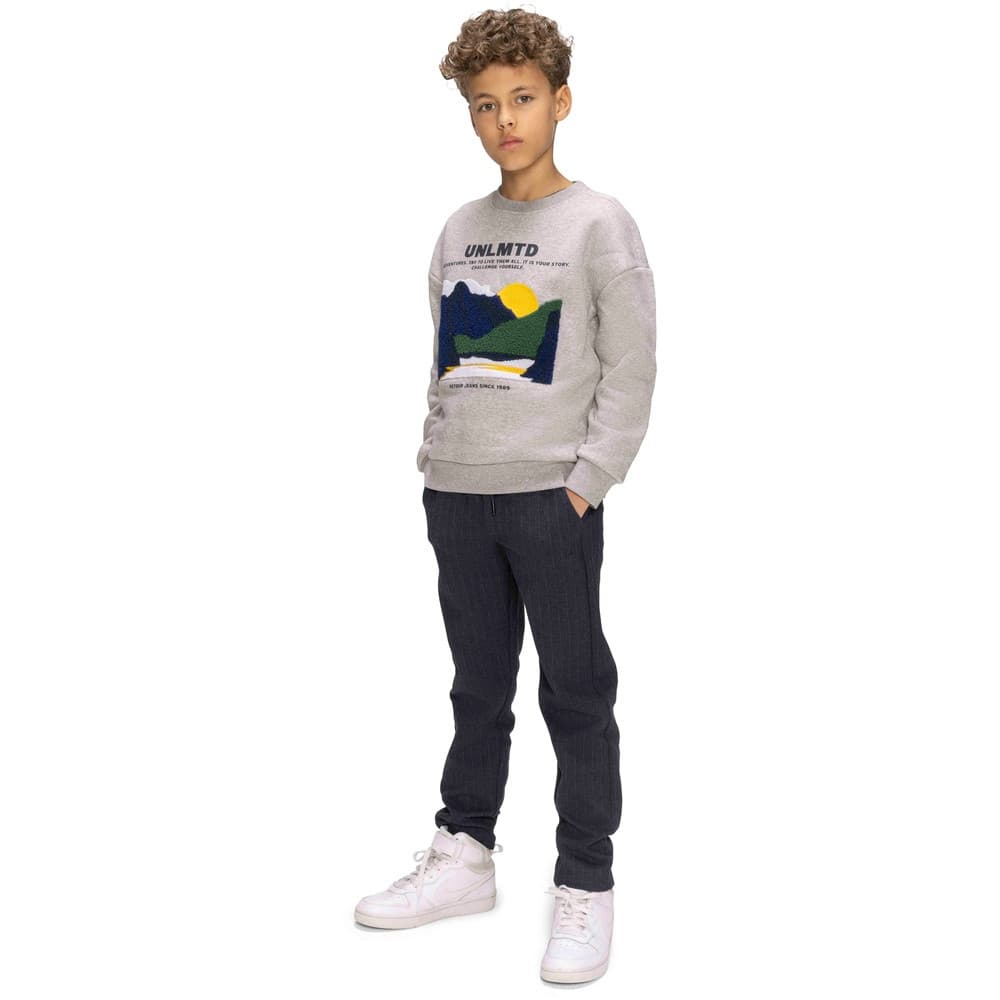 Edo Sweater Towelling Print Grijs Edo Sweater Towelling Print Grijs