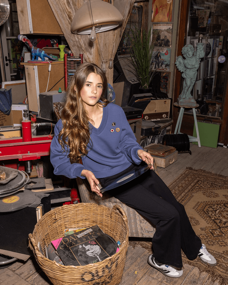 10Sixteen Sweater v-neck scuba Blauw 10Sixteen Sweater v-neck scuba Blauw