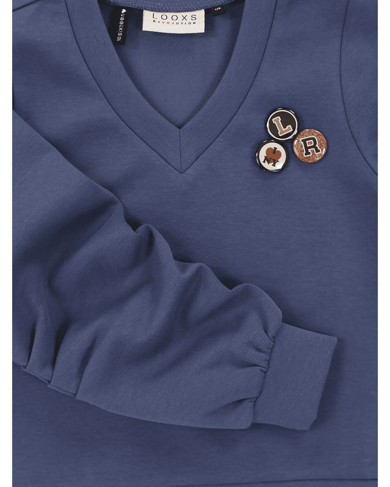 10Sixteen Sweater v-neck scuba Blauw 10Sixteen Sweater v-neck scuba Blauw