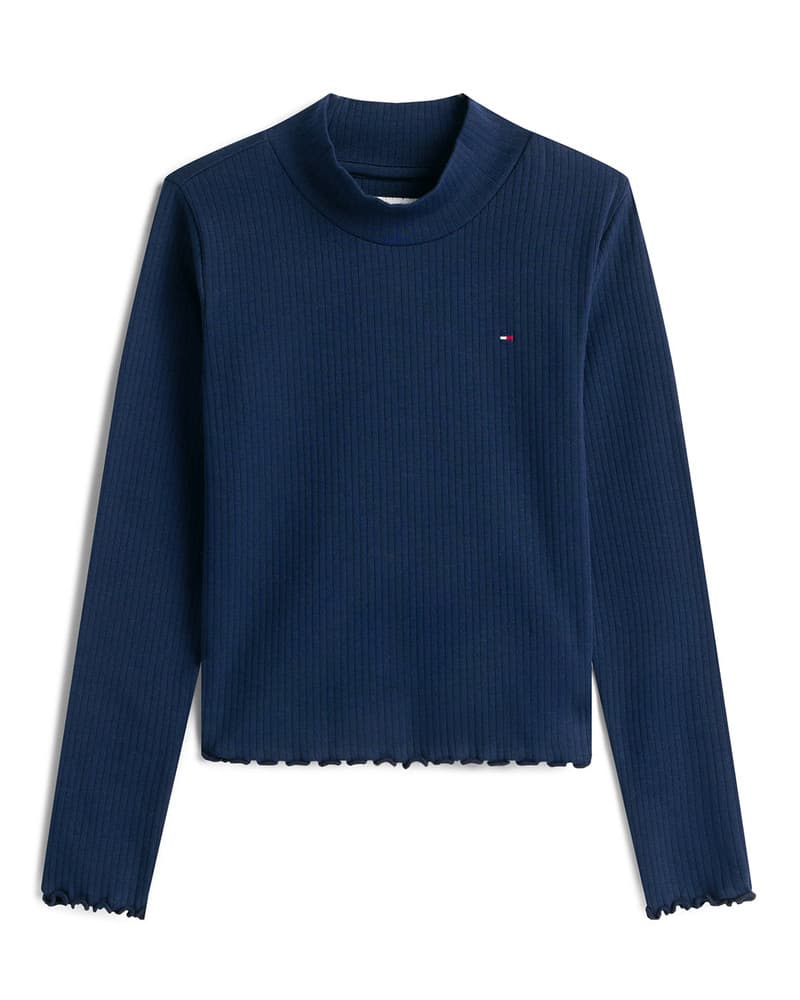 Mock neck Top Longsleeve Donker Blauw Mock neck Top Longsleeve Donker Blauw