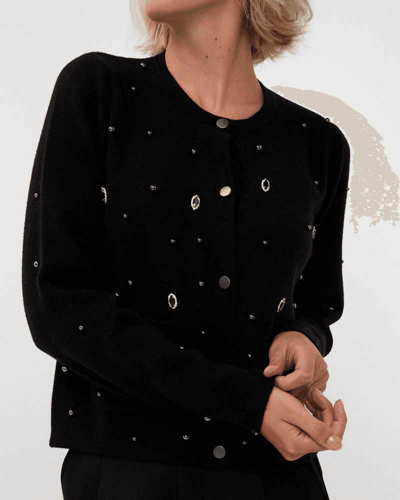 Cardigan embellished Zwart 1 Cardigan embellished Zwart 1