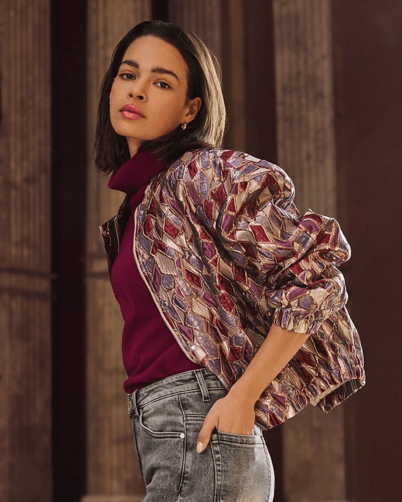 Jacket bomber metallic mosaic Multi Jacket bomber metallic mosaic Multi