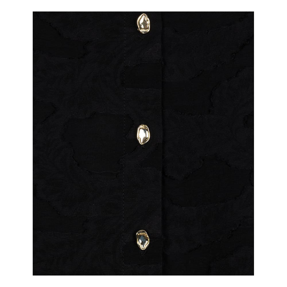 Blouse flower jacquard Zwart 1 Blouse flower jacquard Zwart 1