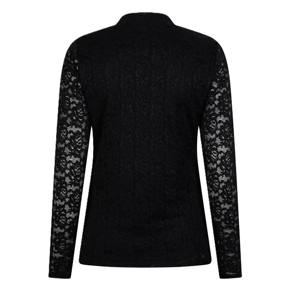 Top lace lurex stretch Zwart 1 Top lace lurex stretch Zwart 1