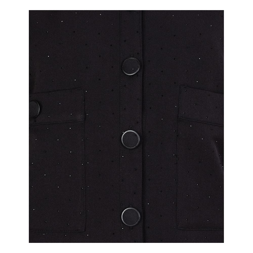 Blazer twill cropped studs Zwart 1 Blazer twill cropped studs Zwart 1