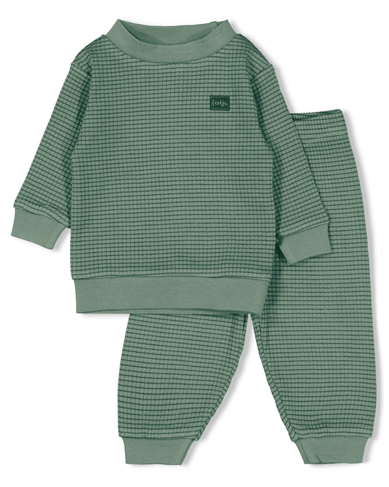 Wafelpyjama Family Limited Edition Winter Groen Wafelpyjama Family Limited Edition Winter Groen