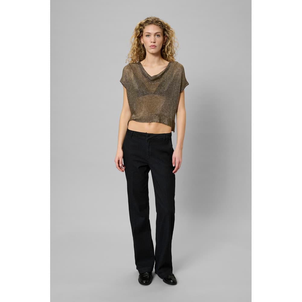 MWOlly Knit Waterfall Top Zwart 1 MWOlly Knit Waterfall Top Zwart 1
