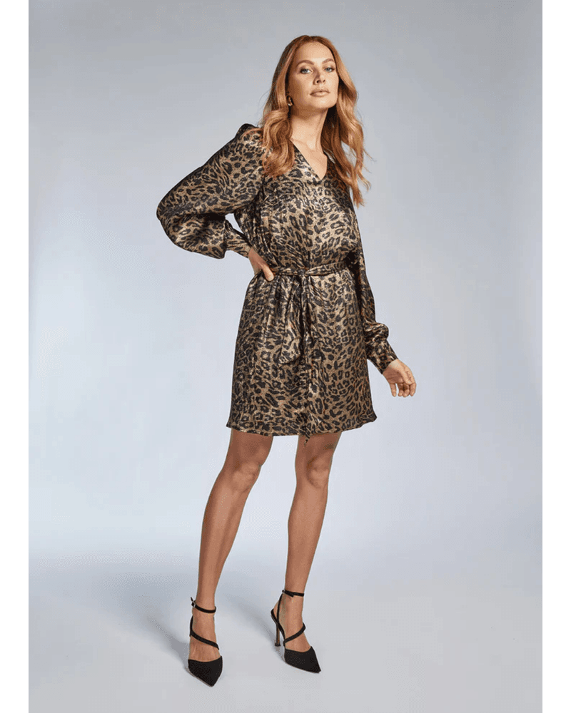 Dress Dacey Wv Shiny Leopard Zwart 1 Dress Dacey Wv Shiny Leopard Zwart 1