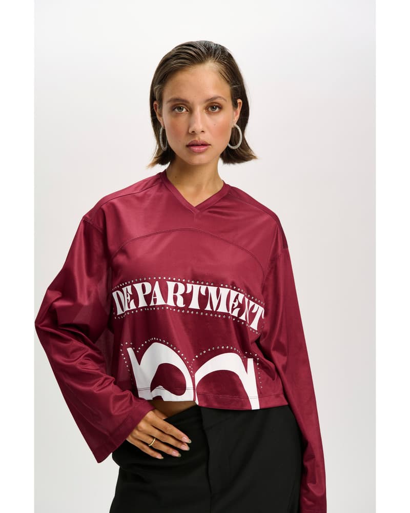 ladies knitted cropped hockey shirt FANNY Bordeaux ladies knitted cropped hockey shirt FANNY Bordeaux