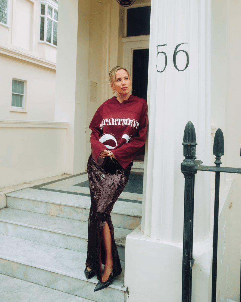 ladies knitted cropped hockey shirt FANNY Bordeaux ladies knitted cropped hockey shirt FANNY Bordeaux