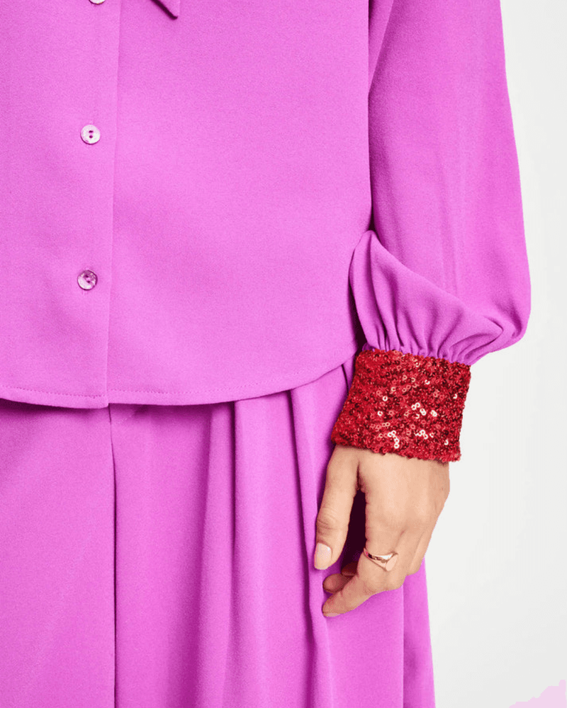 BLOUSE - Bow Frosting Pink Roze BLOUSE - Bow Frosting Pink Roze