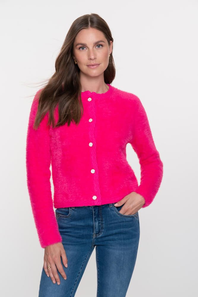 Cardigan hairy Roze Cardigan hairy Roze