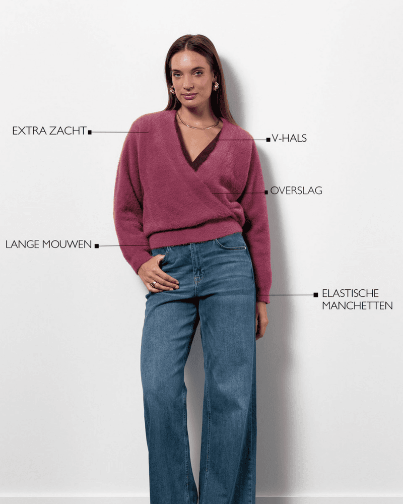 Nuri wrap pullover Roze Nuri wrap pullover Roze