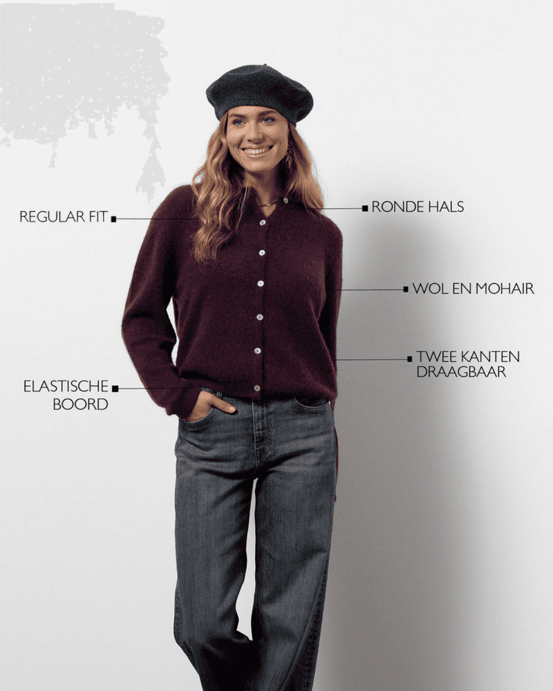 Bibi mohair cardigan Bordeaux Bibi mohair cardigan Bordeaux