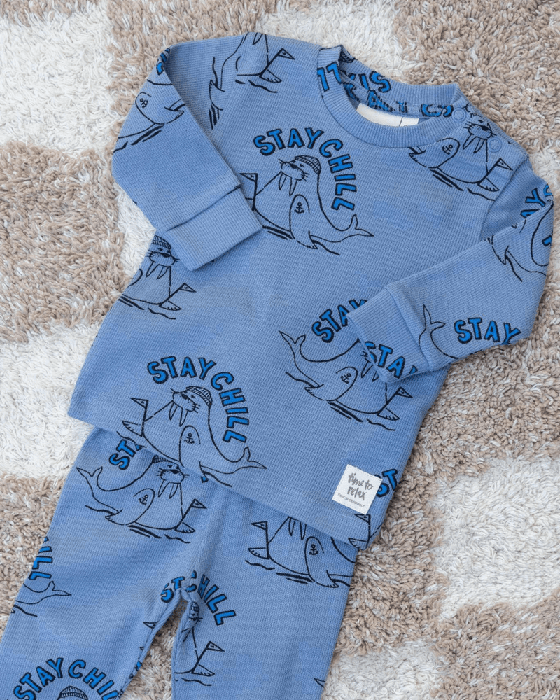 Willy Walrus Premium Sleepwear Blauw Willy Walrus Premium Sleepwear Blauw