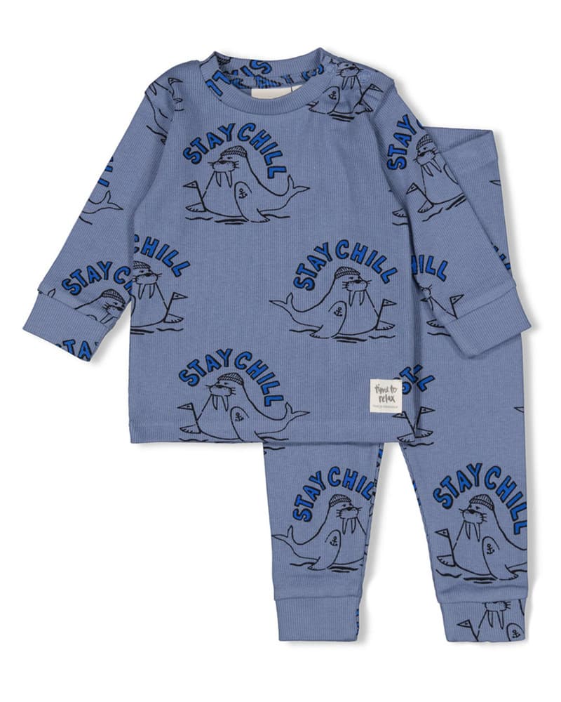 Willy Walrus Premium Sleepwear Blauw Willy Walrus Premium Sleepwear Blauw