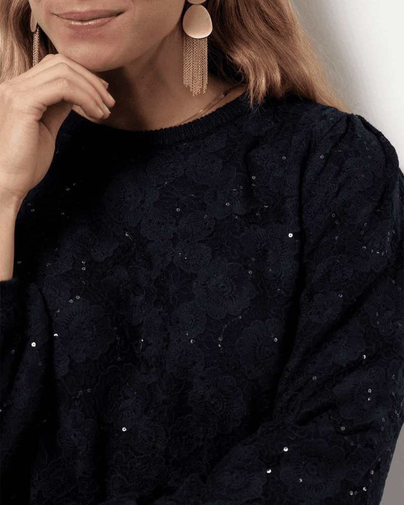 Lica lace pullover Donker Blauw Lica lace pullover Donker Blauw