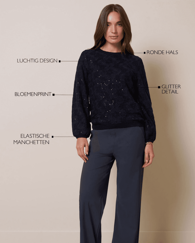 Lica lace pullover Donker Blauw Lica lace pullover Donker Blauw