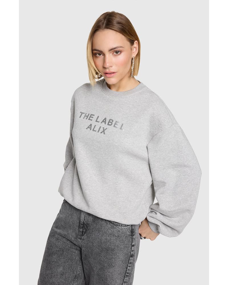 ladies knitted foil ALIX sweater Grijs ladies knitted foil ALIX sweater Grijs