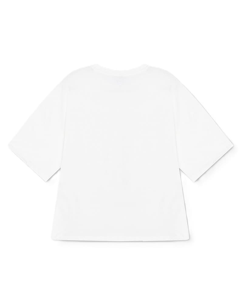 ladies knitted foil print T-shirt Wit 1 ladies knitted foil print T-shirt Wit 1