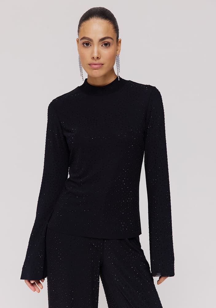 JALEY-LS Glitter Top Zwart 1 JALEY-LS Glitter Top Zwart 1
