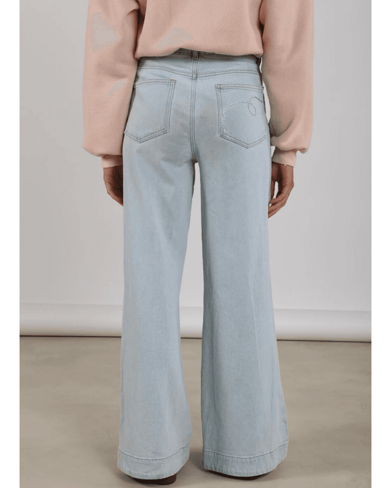 Abby Pants Denim Strass Blauw Abby Pants Denim Strass Blauw