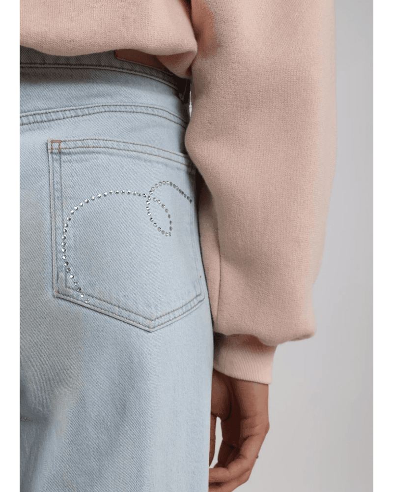 Abby Pants Denim Strass Blauw Abby Pants Denim Strass Blauw