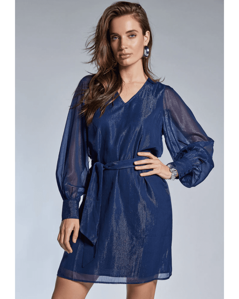 Dress Dion Lurex Donker Blauw Dress Dion Lurex Donker Blauw