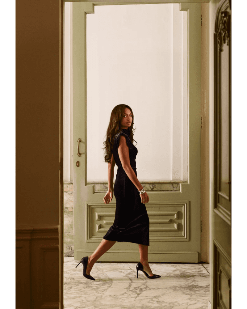 Dress Dot Velours Zwart 1 Dress Dot Velours Zwart 1