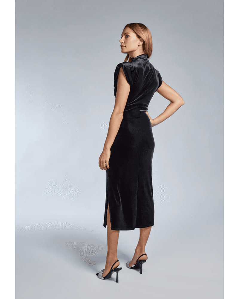 Dress Dot Velours Zwart 1 Dress Dot Velours Zwart 1