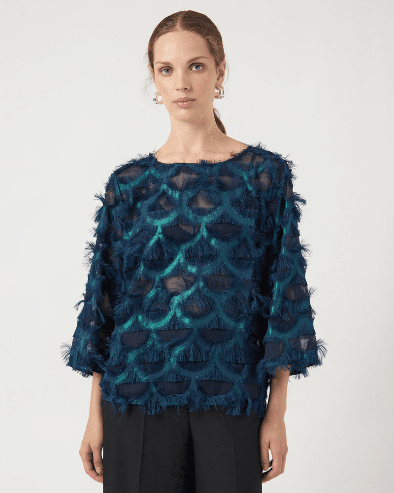 YASPAZILLA 3/4 TOP - SHOW FEATHER Blauw YASPAZILLA 3/4 TOP - SHOW FEATHER Blauw
