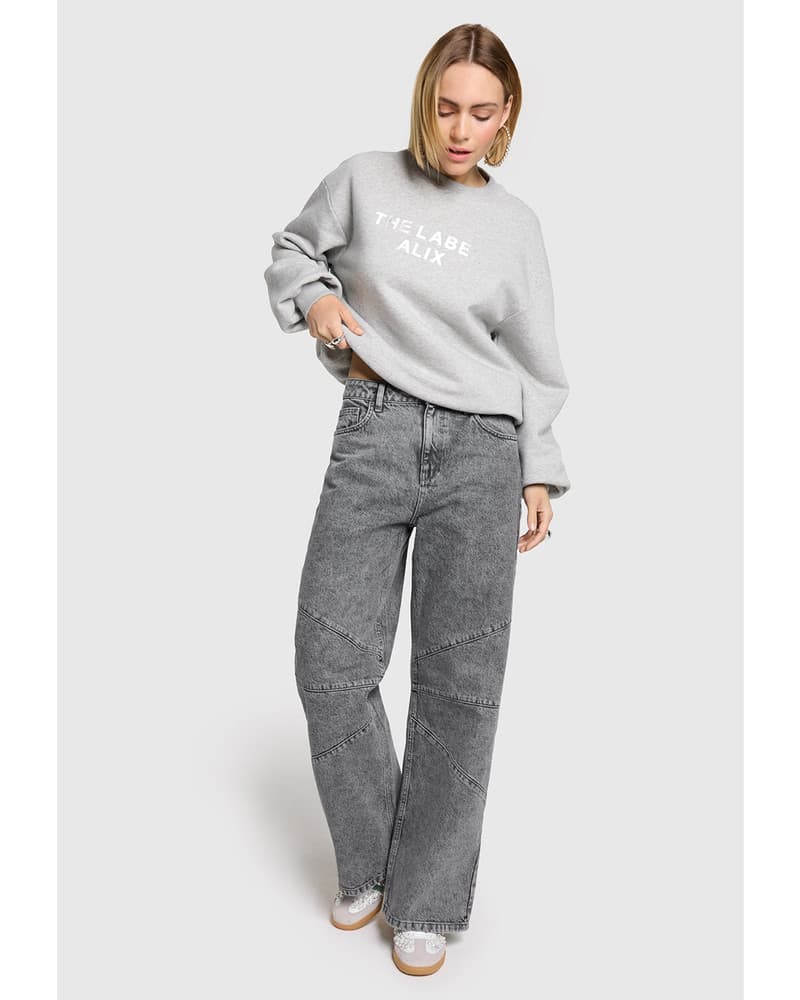 ladies woven cutseam denim pants Grijs ladies woven cutseam denim pants Grijs