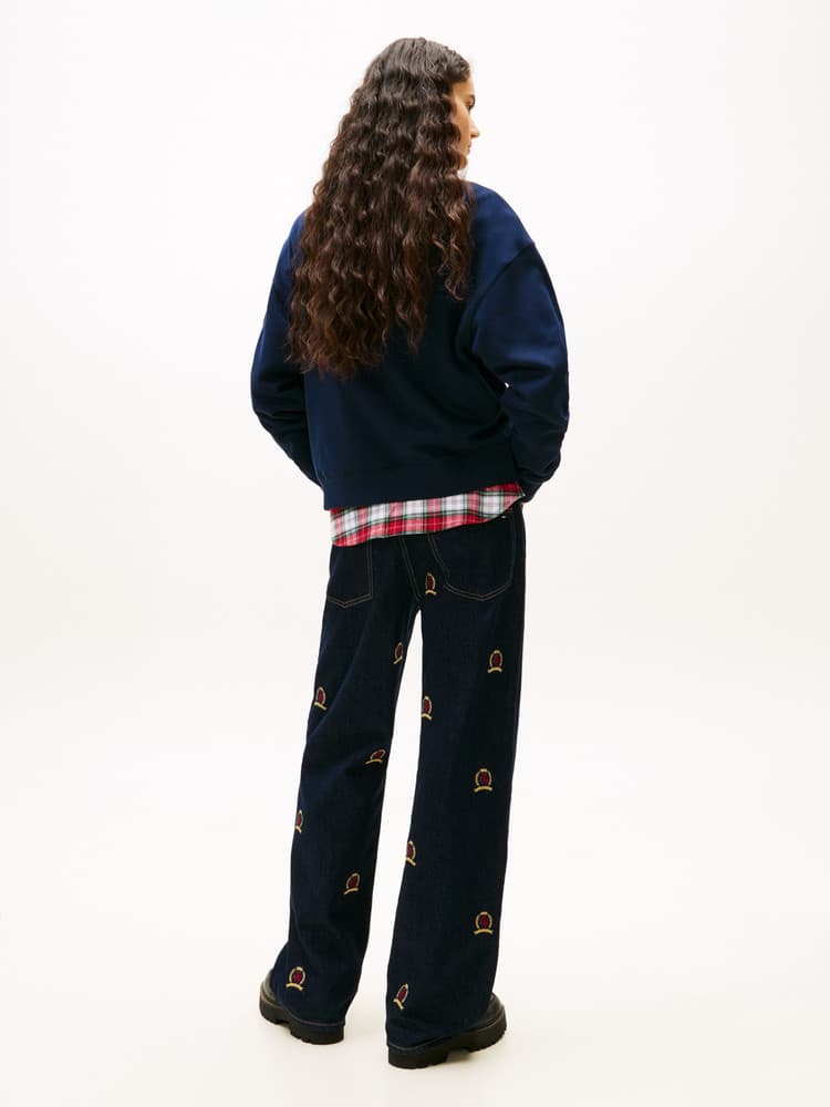 TJW BXY Tommy Applique Crew Donker Blauw TJW BXY Tommy Applique Crew Donker Blauw