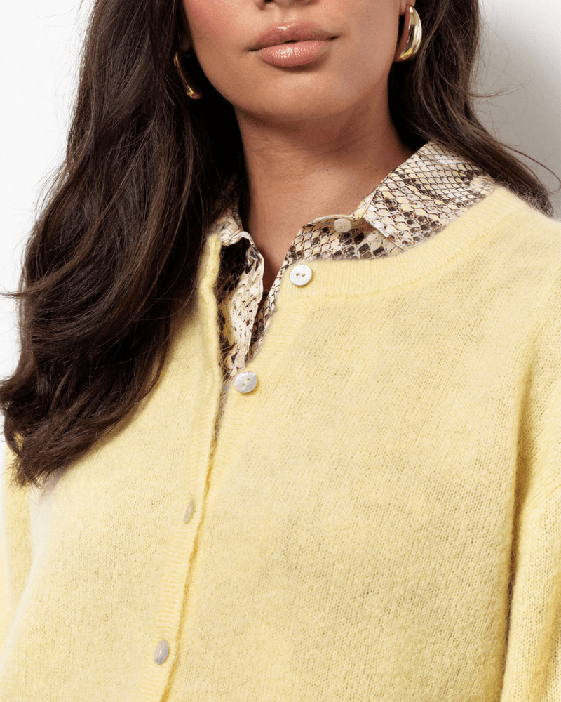 Bibi mohair cardigan Geel Bibi mohair cardigan Geel