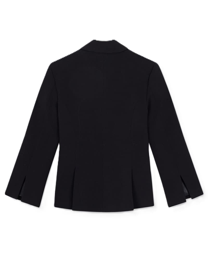 ladies woven fitted blazer Zwart 1 ladies woven fitted blazer Zwart 1