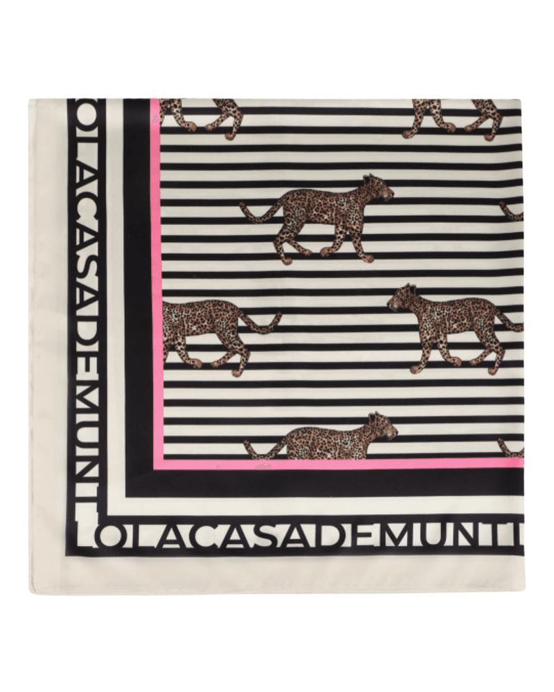 Satijn Scarf With Striped Print Satijn Scarf With Striped Print