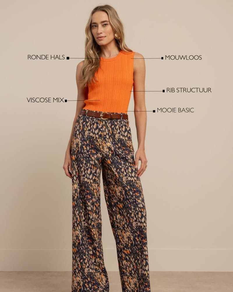 Jenae rib top Oranje Jenae rib top Oranje