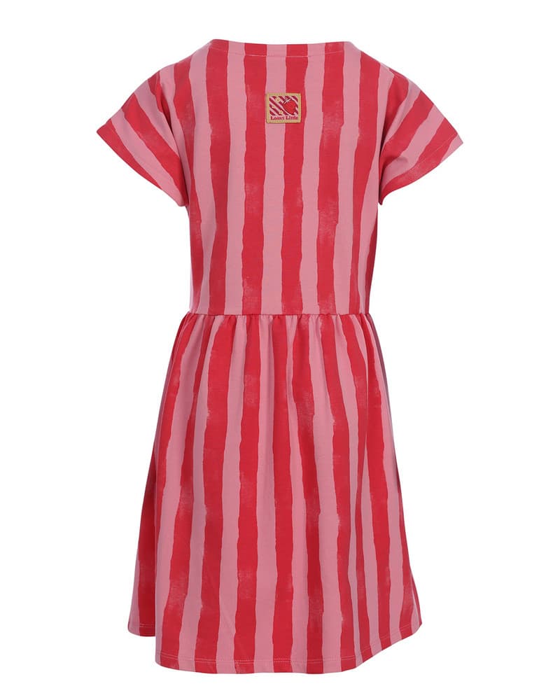 Little Striped Sweat Dress SS Painted Roze Little Striped Sweat Dress SS Painted Roze